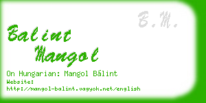 balint mangol business card